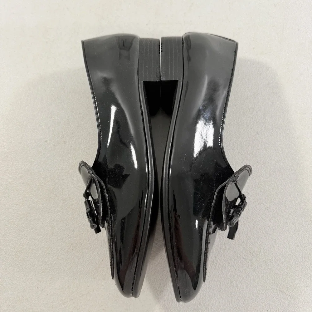 Frederico Leone Black Patent Leather Kiltie Tassel Men's Tuxedo Loafers Size 9 M